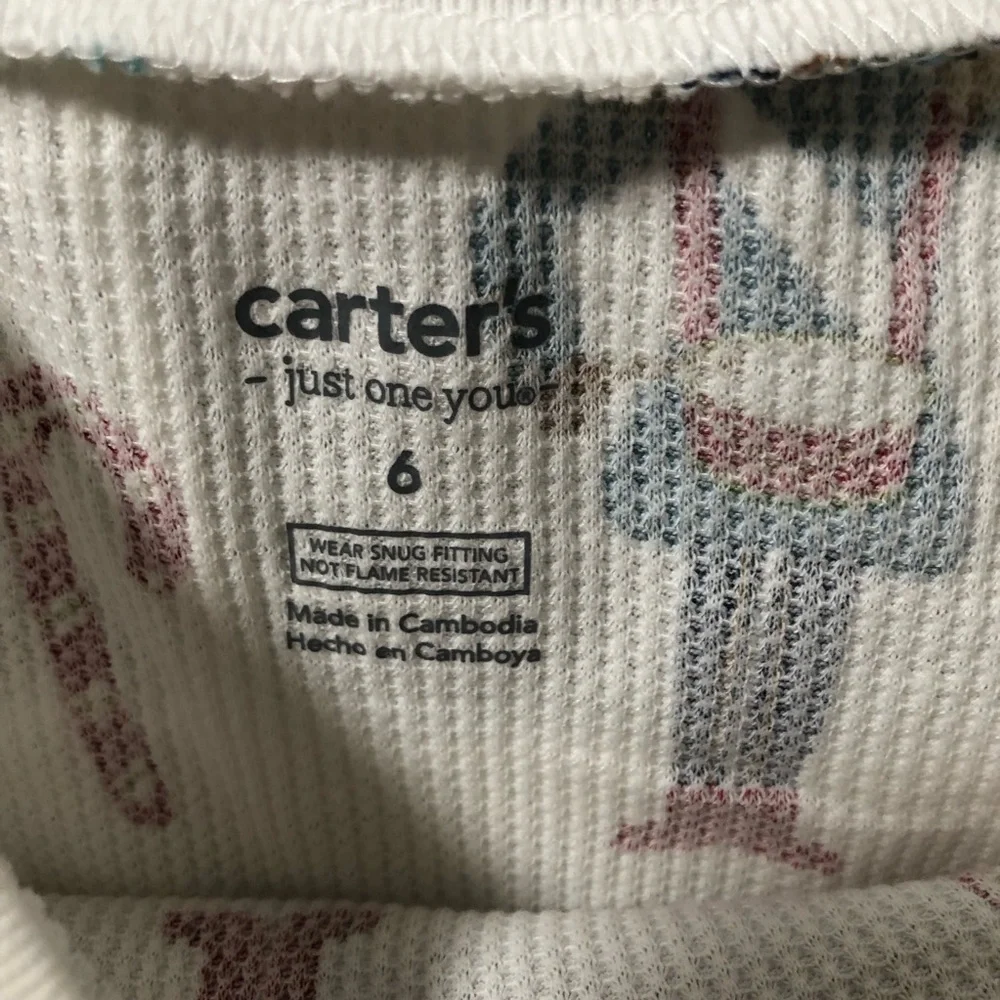 NWT Carter's Just One You Size 6 Christmas Nutcracker Waffle Thermal Pajamas